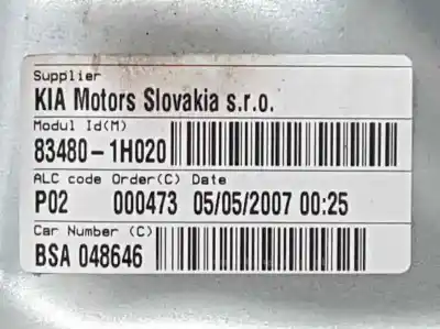 Автозапчастина б/у регулятор скла заднього правого для kia cee´d active посилання на oem iam 834801h020  6 pins