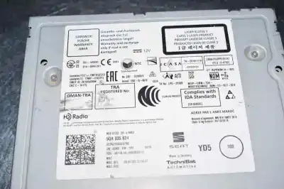 Peça sobressalente para automóvel em segunda mão sistema de áudio / rádio cd por seat ibiza (6j5) reference referências oem iam   5f0919604 / 6qa035824 / 2015dj0994