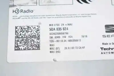 Peça sobressalente para automóvel em segunda mão sistema de áudio / rádio cd por seat ibiza (6j5) reference referências oem iam   5f0919604 / 6qa035824 / 2015dj0994