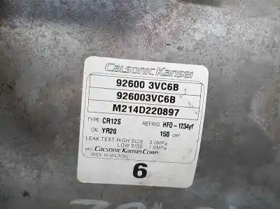 Second-hand car spare part air conditioning compressor for nissan pulsar (c13) acenta oem iam references 926003vc6b  cr12s