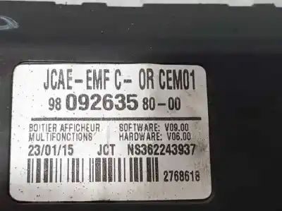Second-hand car spare part multifunction display for citroen c-elysée exclusive oem iam references 9809263580  2768618