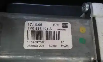 Second-hand car spare part driver left window regulator for seat leon (1p1) reference oem iam references 1p0837401a  