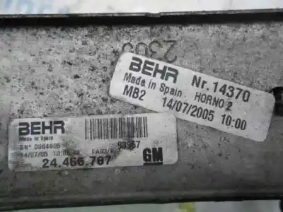 Second-hand car spare part intercooler for opel combo familiar oem iam references 14370  24466787