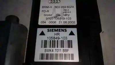 Peça sobressalente para automóvel em segunda mão motor elevador vidro traseiro direito por audi a4 berlina (8e) 2.0 referências oem iam 105849103  8e0959802a