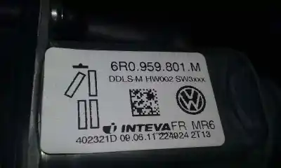 Second-hand car spare part driver left window regulator for seat ibiza sc (6j1) reference oem iam references 6r0959901m  14 pins