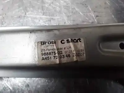 Peça sobressalente para automóvel em segunda mão elevador de vidros dianteira esquerda por smart coupe fortwo coupe (52kw) referências oem iam   2 pins