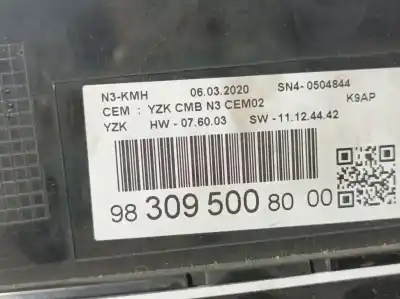 Peça sobressalente para automóvel em segunda mão quadrante por peugeot rifter active standard referências oem iam 9830950080  