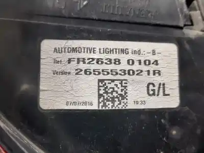 Second-hand car spare part left tailgate light for renault clio iv business oem iam references 265553021r  fr26380104