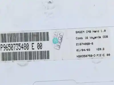 Peça sobressalente para automóvel em segunda mão quadrante por citroen c3 1.4 hdi exclusive referências oem iam 9650735480  216740686