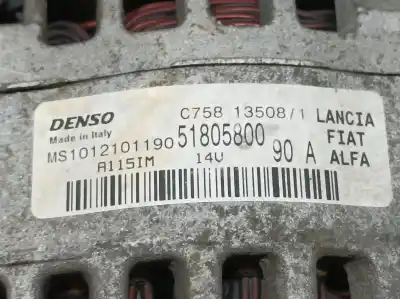 İkinci el araba yedek parçası alternatör için fiat linea (110) emotion oem iam referansları 51805800 ms1012101190 denso 