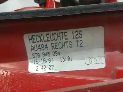 Peça sobressalente para automóvel em segunda mão farolim traseiro direito por audi a5 coupe (8t) 2.7 tdi referências oem iam 8t0945094  