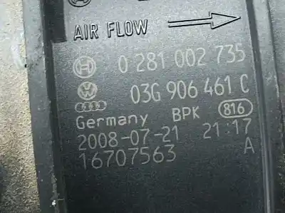 Second-hand car spare part flowmeter for seat exeo berlina (3r2) reference oem iam references 03g906461c  0281002735