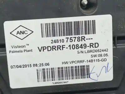 Peça sobressalente para automóvel em segunda mão quadrante por renault captur zen referências oem iam 248107578r  vpdrrf10849rd