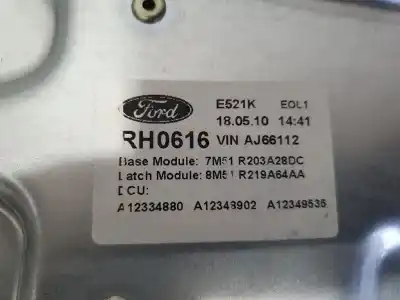 Second-hand car spare part passenger side right window regulator for ford kuga (cbv) titanium oem iam references r203a28dc  