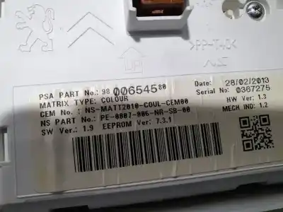 Peça sobressalente para automóvel em segunda mão quadrante por peugeot 208 active referências oem iam 9800654580  