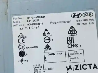 Peça sobressalente para automóvel em segunda mão sistema de áudio / rádio cd por kia ceed business referências oem iam 96170a2600wk  am110a2ee