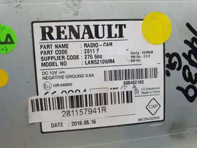 Peça sobressalente para automóvel em segunda mão módulo / sistema de navegação gps por renault clio iv authentique referências oem iam 281157941r  
