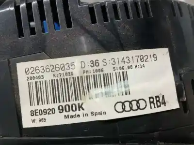 Peça sobressalente para automóvel em segunda mão quadrante por audi a4 berlina (8e) 1.9 tdi (96kw) referências oem iam 8e0920900k  0263626035
