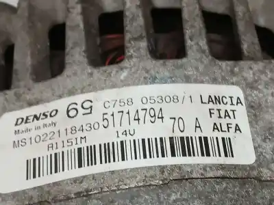 Автозапчастина б/у генератор для fiat panda (169) 1.2 8v dynamic посилання на oem iam 51714794  1022118430