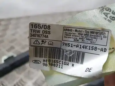 Peça sobressalente para automóvel em segunda mão airbag frontal lado direito por ford focus lim. (cb4) trend referências oem iam 7m51a14k158ad  34016774a