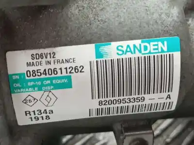 Peça sobressalente para automóvel em segunda mão compressor de ar condicionado a/a a/c por renault kangoo profesional referências oem iam 8200953359a  sd6v12