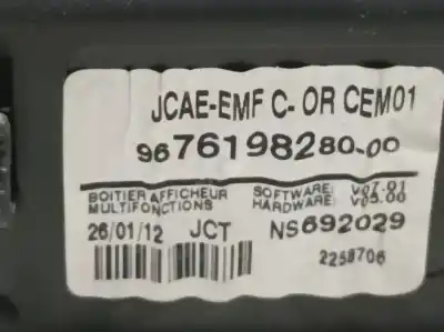 Second-hand car spare part multifunction display for citroen c4 lim. seduction oem iam references 9676198280  ns692029