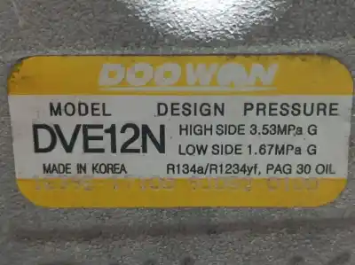 Second-hand car spare part air conditioning compressor for kia stonic (ybcuv) tech oem iam references dve12n  