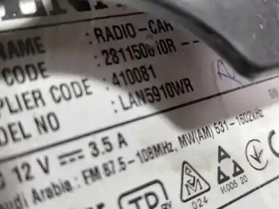 Peça sobressalente para automóvel em segunda mão módulo / sistema de navegação gps por dacia sandero stepway referências oem iam 281150810r  