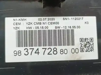 Автозапчастина б/у панель інструментів для citroen jumpy furgon control m посилання на oem iam 9837472880  