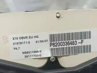 Pezzo di ricambio per auto di seconda mano pannello degli strumenti per renault kangoo (f/kc0) authentique riferimenti oem iam 8200336483f  281177030