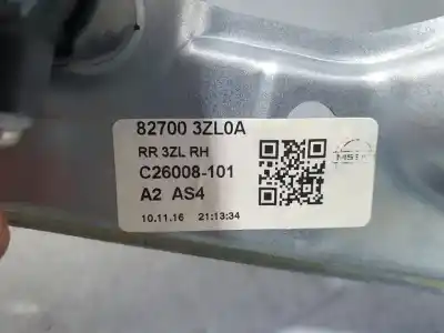 Автозапчастина б/у регулятор скла заднього правого для nissan pulsar (c13) acenta посилання на oem iam 827003zl0a  c26008101