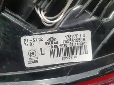 Second-hand car spare part left tailgate light for renault clio v zen oem iam references 265551550r  17827f