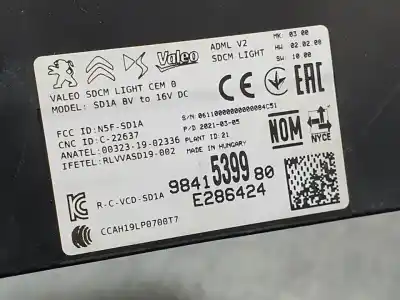 Автозапчастина б/у електронний модуль для citroen c4 lim. 1.2 12v e-thp посилання на oem iam 9841539980  