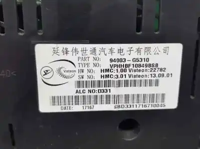 Peça sobressalente para automóvel em segunda mão quadrante por kia niro concept referências oem iam 94003g5310  