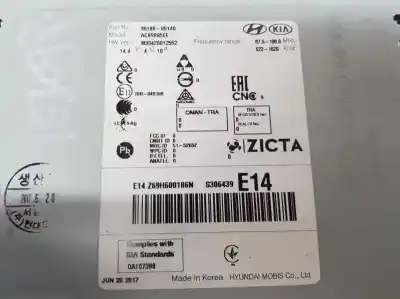 Peça sobressalente para automóvel em segunda mão sistema de áudio / rádio cd por kia niro concept referências oem iam 96180g5140