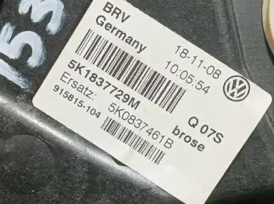 Second-hand car spare part driver left window regulator for volkswagen golf vi (5k1) advance oem iam references 5k1837729m  915815104