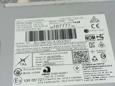 Автозапчастина б/у аудіо система / радіо cd для citroen jumpy furgon control m посилання на oem iam 9818777780  039439800