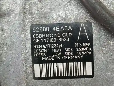 Peça sobressalente para automóvel em segunda mão compressor de ar condicionado a/a a/c por renault kadjar business referências oem iam 926004ea0a  4471606933
