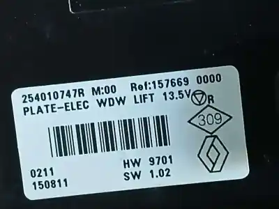 Peça sobressalente para automóvel em segunda mão botão / interruptor elevador vidro dianteiro esquerdo por renault kadjar business referências oem iam 254010747r  157669