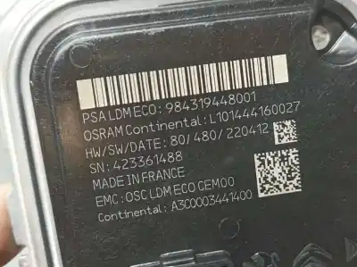 Second-hand car spare part light control unit for peugeot 308 sw oem iam references 984319448001  a3c0003441400