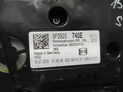 Автозапчастина б/у панель інструментів для seat leon (5f1) fr посилання на oem iam 5f0920740e  a2c12362000