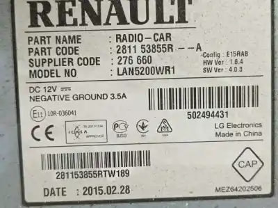 Peça sobressalente para automóvel em segunda mão MÓDULO / SISTEMA DE NAVEGAÇÃO GPS por DACIA LODGY  Referências OEM IAM 281153855R  276660