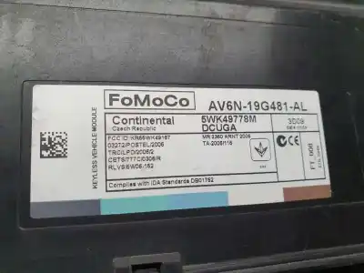 Pezzo di ricambio per auto di seconda mano modulo elettronico per ford grand c-max trend riferimenti oem iam av6n19g481al  5wk49778m