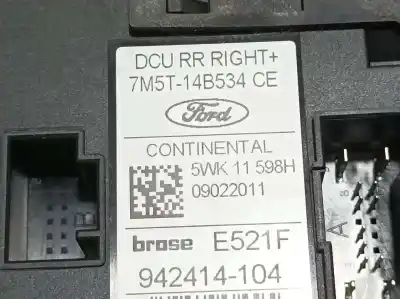 Pezzo di ricambio per auto di seconda mano motore alzacristalli posteriore destro per ford kuga (cbv) titanium riferimenti oem iam 7m5t14b534ce  5wk11598h