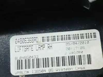 Second-hand car spare part right tailgate light for dodge journey se oem iam references 4806368ad  