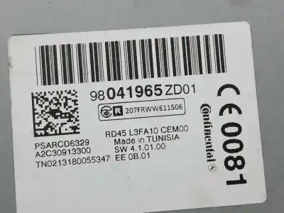 Pezzo di ricambio per auto di seconda mano impianto audio / radio cd per citroen c-elysée seduction riferimenti oem iam 98041965zd  a2c30913300
