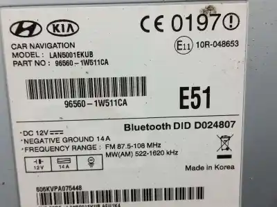 Second-hand car spare part gps navigation system for kia rio concept oem iam references 965601w511ca  lan50001ekub