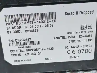 Pezzo di ricambio per auto di seconda mano modulo elettronico per ford fiesta (ccn) ambiente riferimenti oem iam am5t14d212ed  dr2g2887