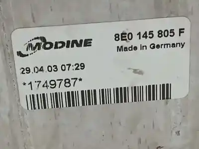 Peça sobressalente para automóvel em segunda mão intercooler por audi a4 berlina (8e) 1.9 tdi (96kw) referências oem iam 8e0145805f  1749787