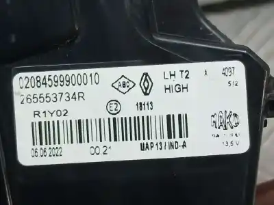 Second-hand car spare part left tailgate light for renault captur ii equilibre oem iam references 265553734r  02084599900010